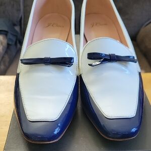 J. Crew Women's Navy and White Patent Loafers